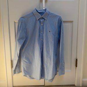 Vineyard Vines men’s medium blue/white button down